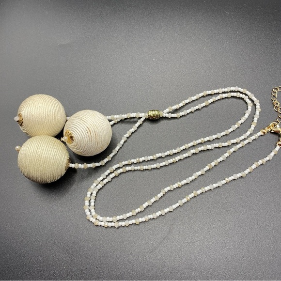 Boho Seed Bead Long Chunky Natural Seisal Balls Necklace - Picture 8 of 8